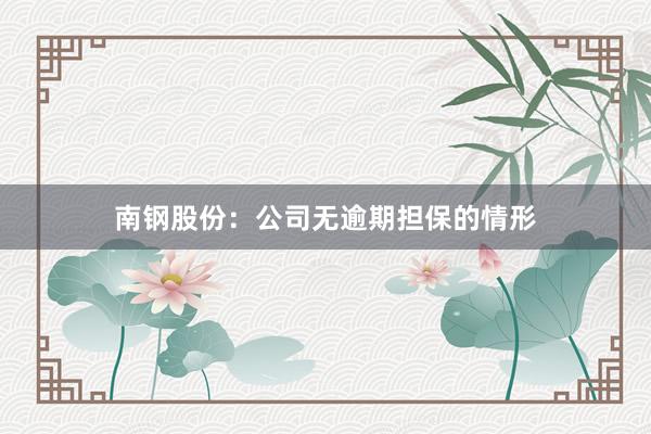 南钢股份：公司无逾期担保的情形