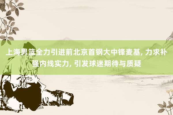 上海男篮全力引进前北京首钢大中锋麦基, 力求补强内线实力, 引发球迷期待与质疑