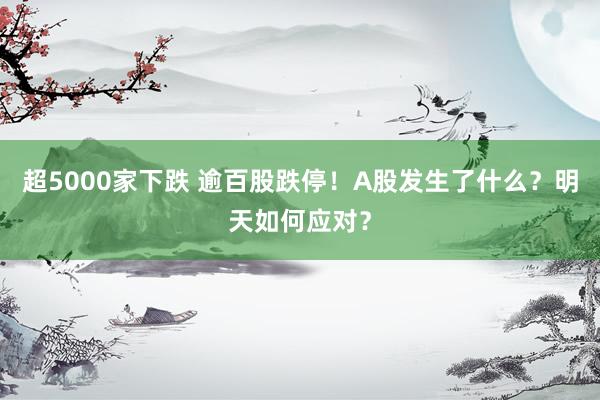 超5000家下跌 逾百股跌停！A股发生了什么？明天如何应对？