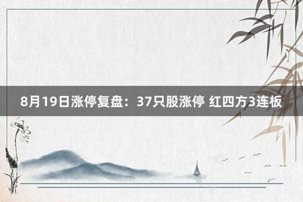 8月19日涨停复盘：37只股涨停 红四方3连板