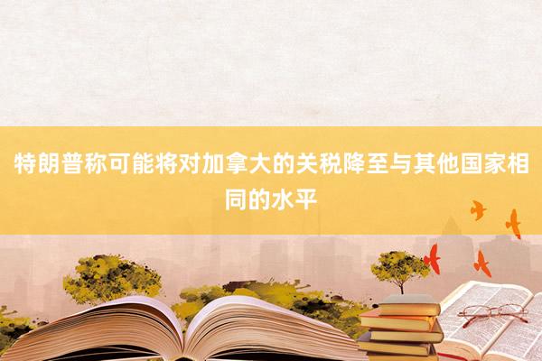 特朗普称可能将对加拿大的关税降至与其他国家相同的水平