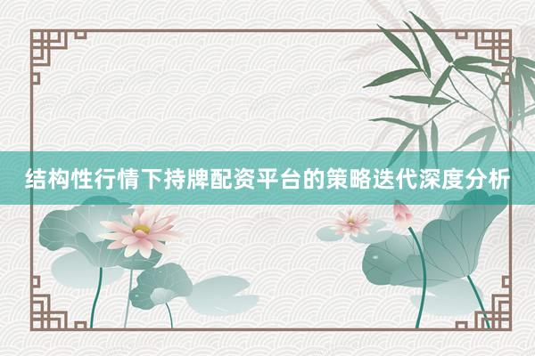 结构性行情下持牌配资平台的策略迭代深度分析
