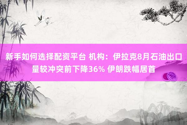 新手如何选择配资平台 机构：伊拉克8月石油出口量较冲突前下降36% 伊朗跌幅居首