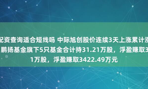 配资查询适合短线吗 中际旭创股价连续3天上涨累计涨幅11.04%，鹏扬基金旗下5只基金合计持31.21万股，浮盈赚取3422.49万元