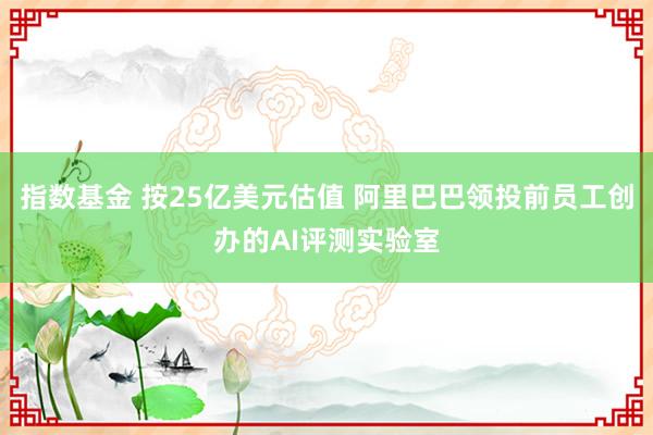 指数基金 按25亿美元估值 阿里巴巴领投前员工创办的AI评测实验室