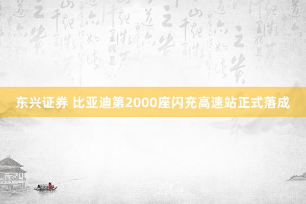 东兴证券 比亚迪第2000座闪充高速站正式落成
