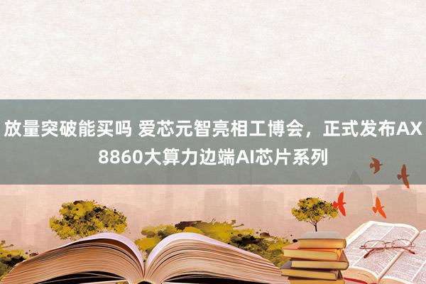 放量突破能买吗 爱芯元智亮相工博会，正式发布AX8860大算力边端AI芯片系列